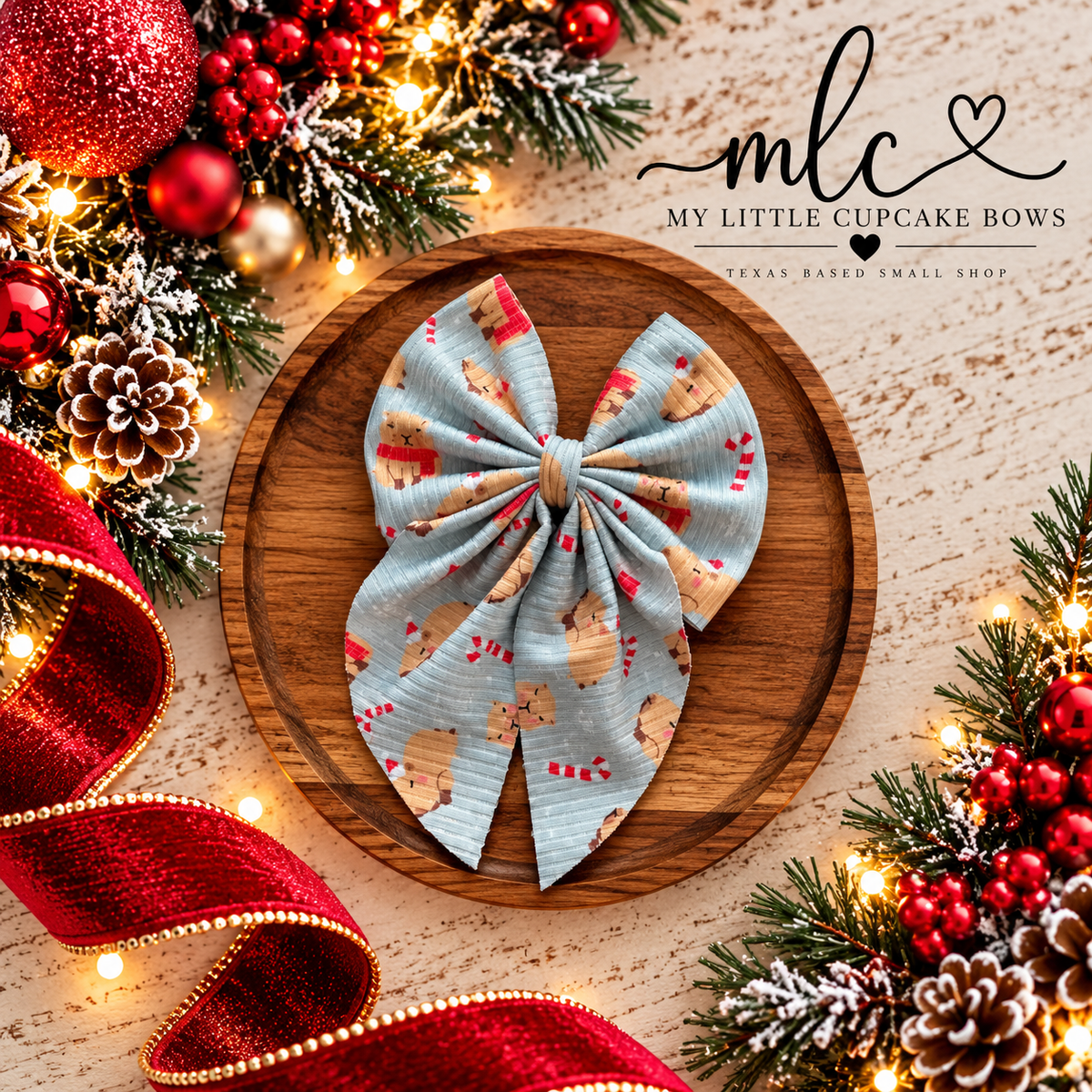 Pinkmas Ribbed Sailor Bows