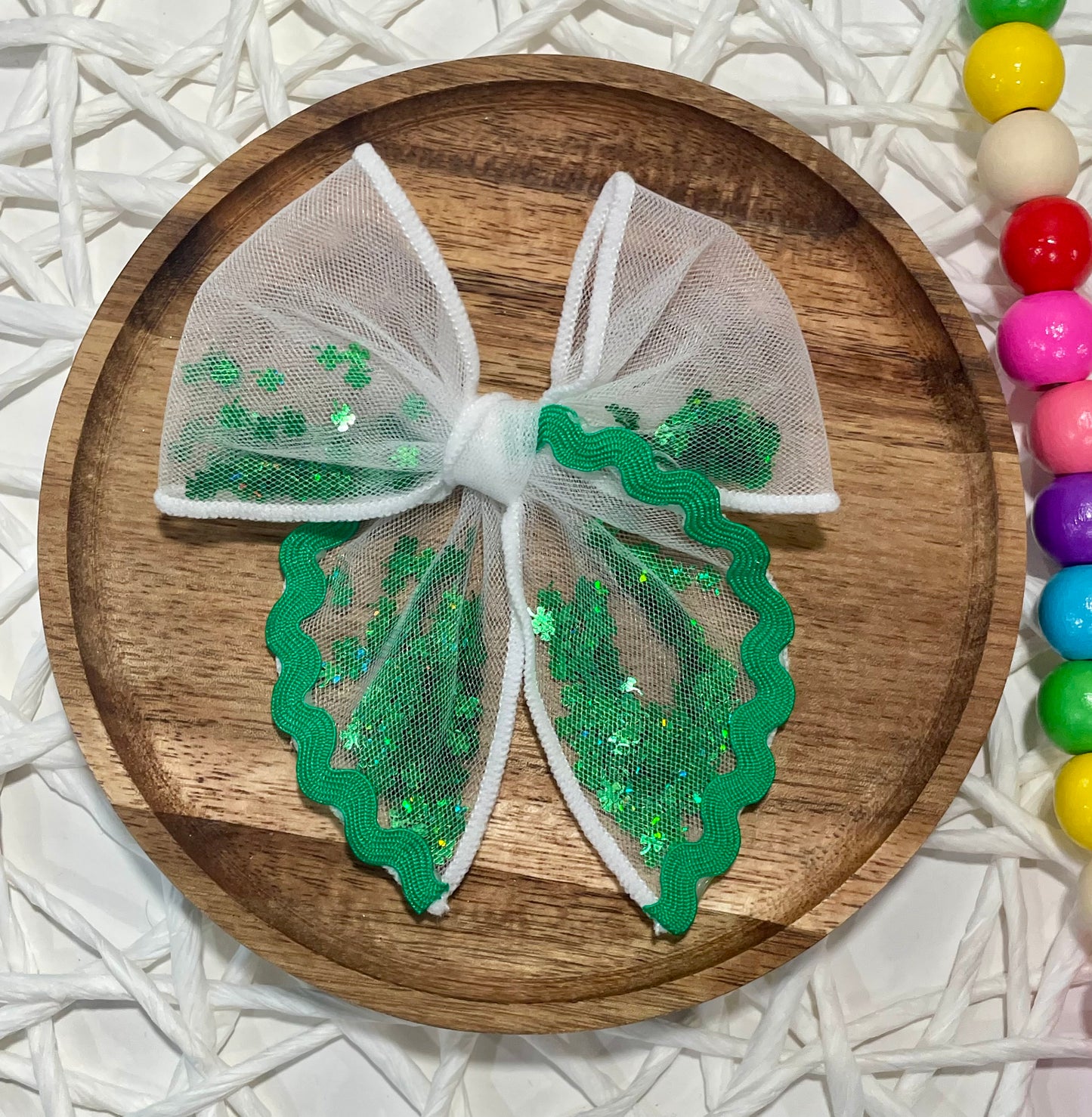 Tiny Shamrocks Fancy Shaker Bow