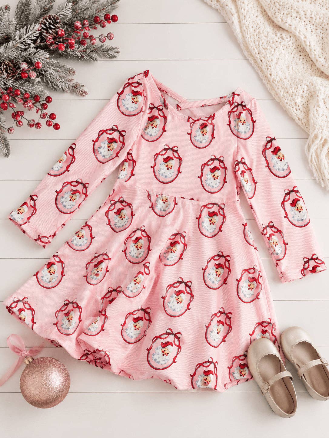 Vintage Santa Christmas Twirl Dress
