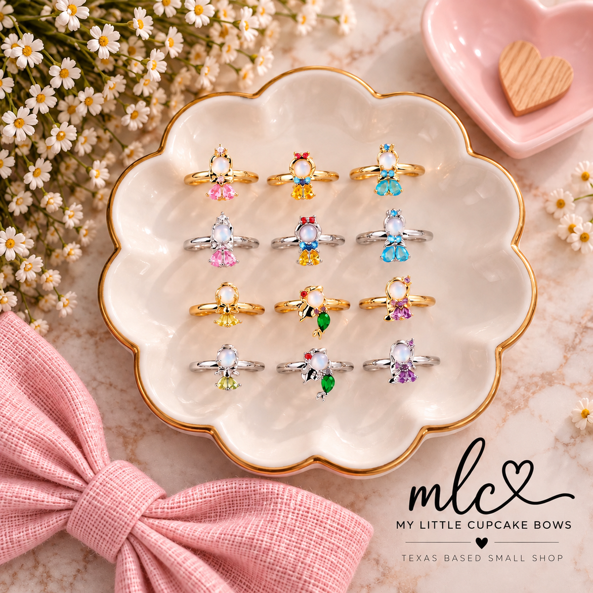 Princess-Inspired Crystal Rings
