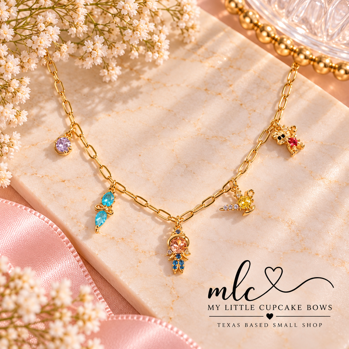Jasmine & Friends Charm Necklace & Bracelet