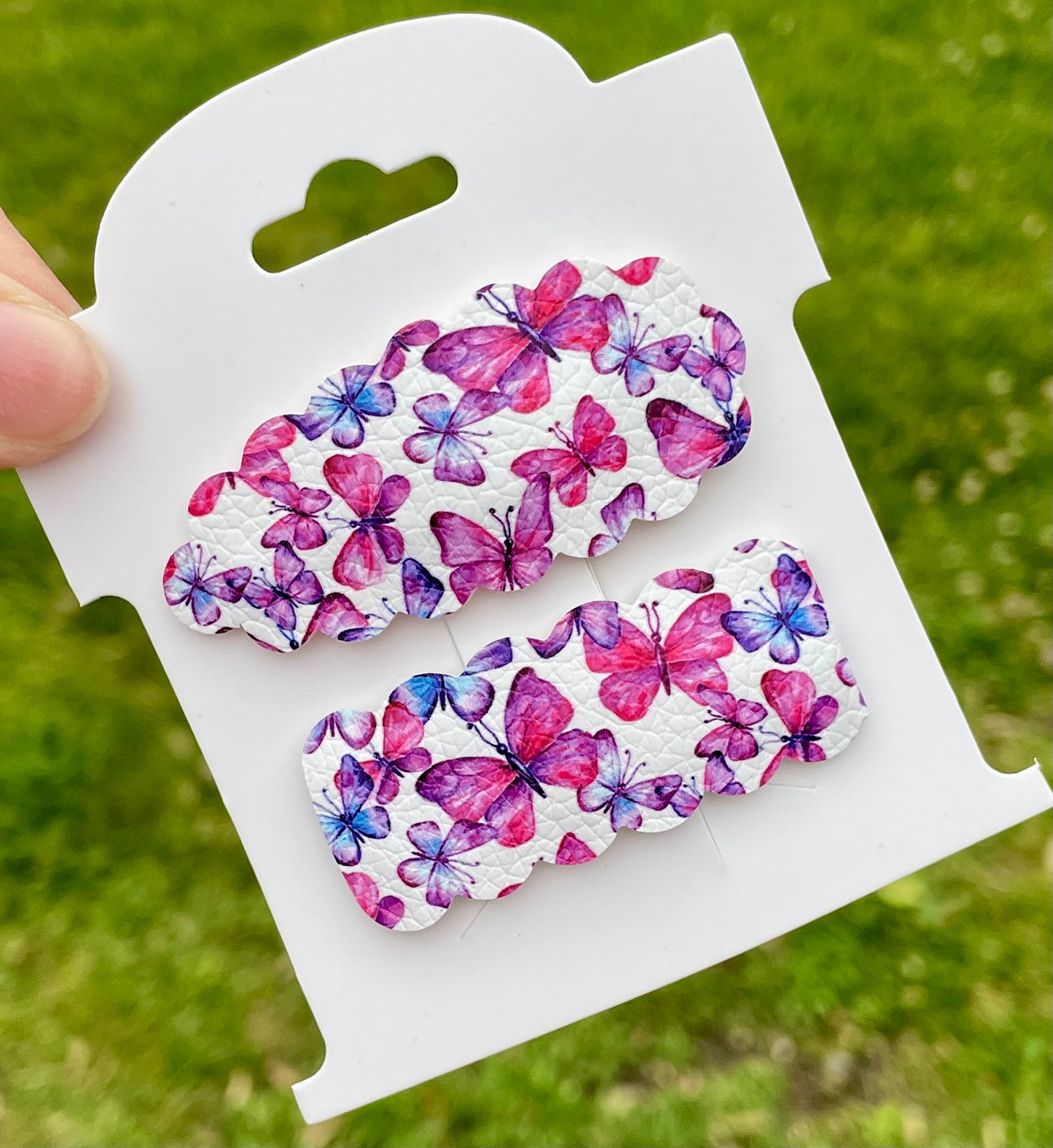 Pink & Purple Butterflies Snap Clip