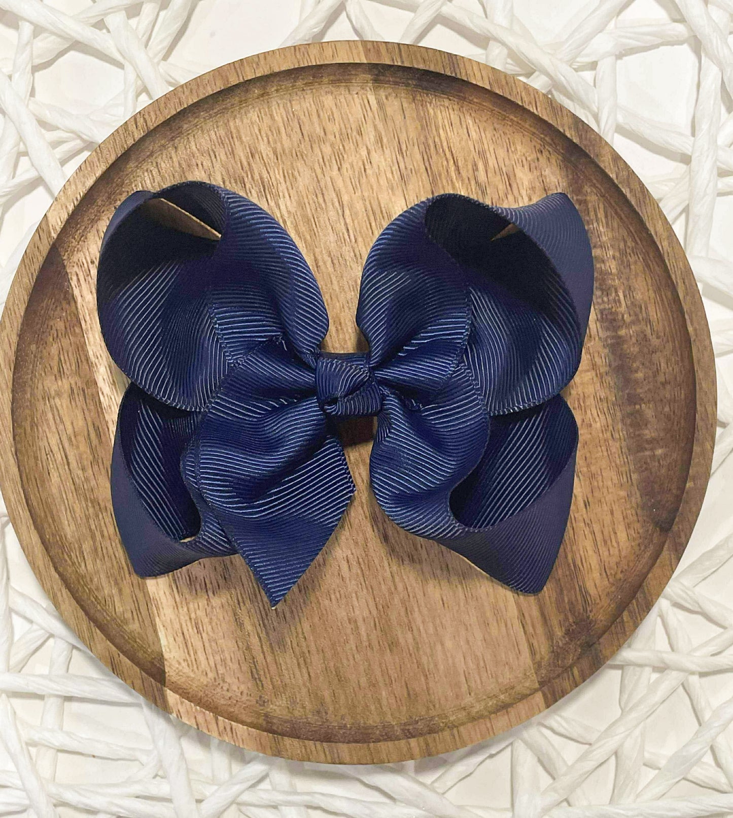 Solid Navy 4in Ribbon Bow