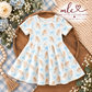 Horses & Blue Bows Twirl Dress