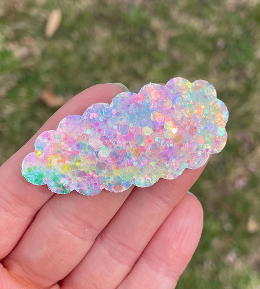 Watercolor Glitter Snap Clip