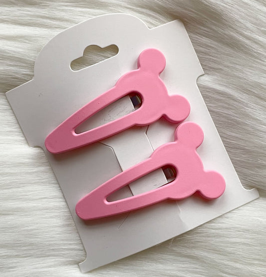 Pink Mouse Head Snap Clip