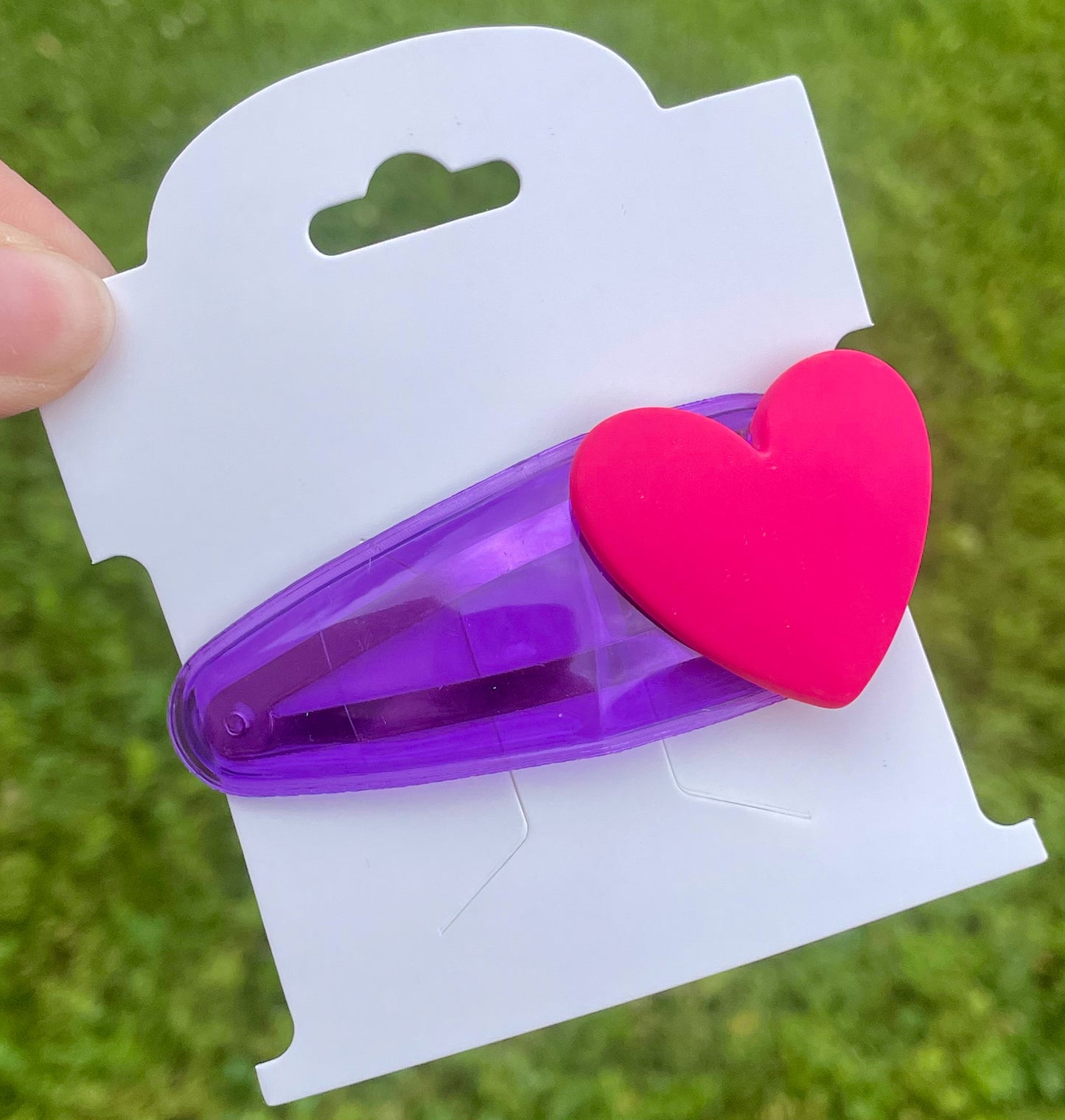 Neon Heart Jelly Snap Clips