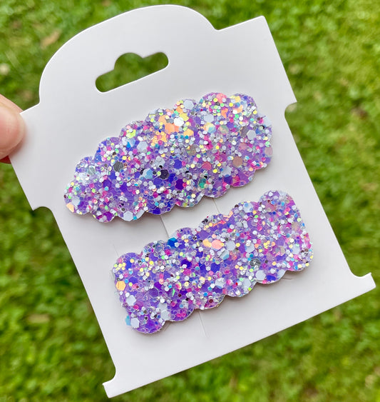 Purple Magic Glitter Snap Clip