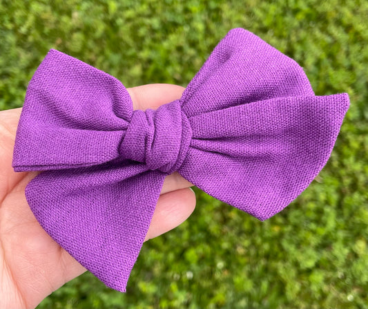 Purple Linen 5in Hand Tied