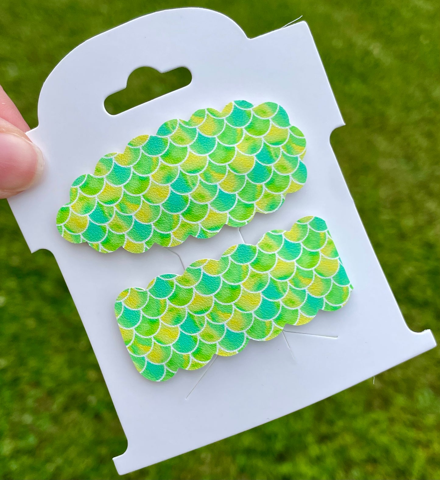 Lemon-Lime Mermaid Snap Clips