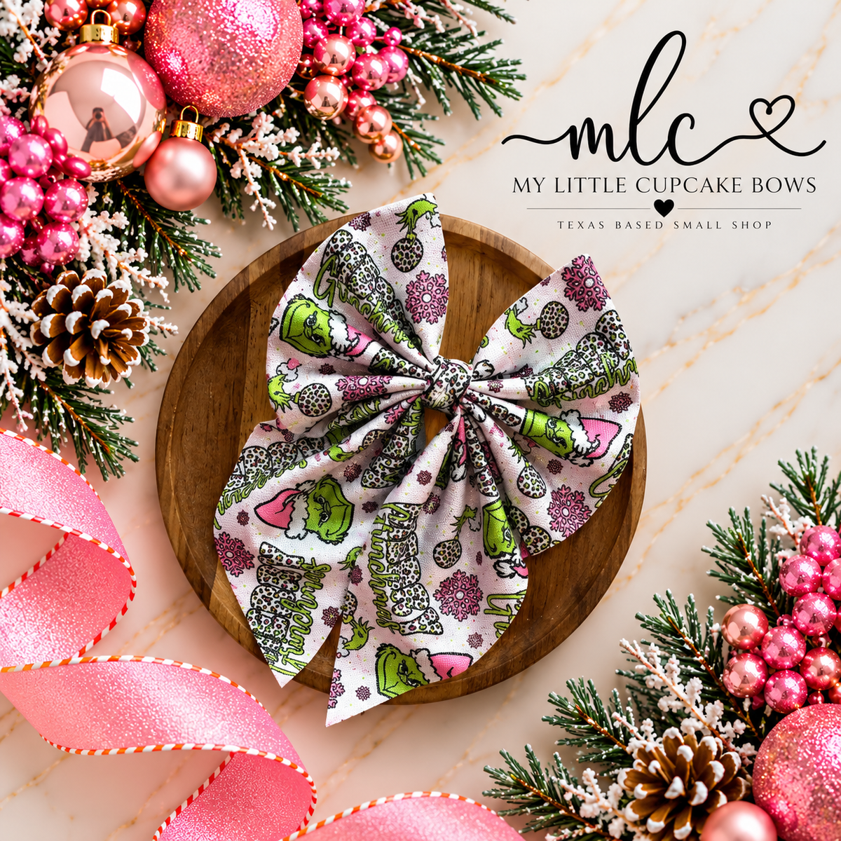 Pinkmas Ribbed Sailor Bows