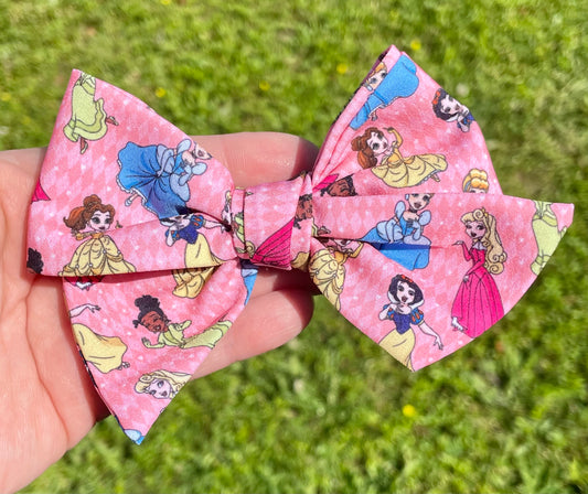 Princess Girls 5in Hand Tied Bow