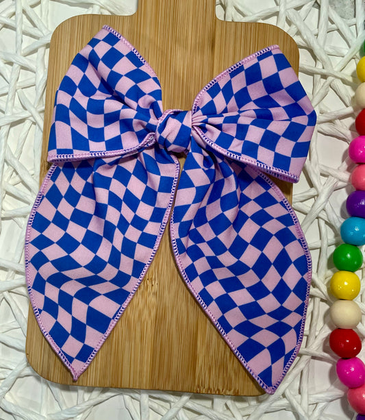 Purple Checkers 5.5in Serged
