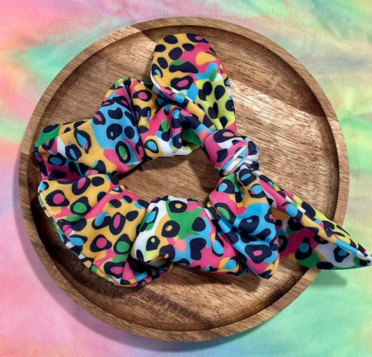 Rainbow Leopard Swim Scrunchie