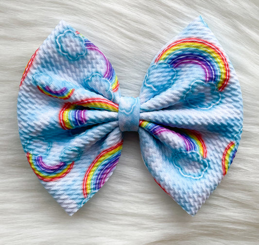 Blue Skies Fabric Bow