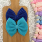 Aqua Waved Fabric Bow