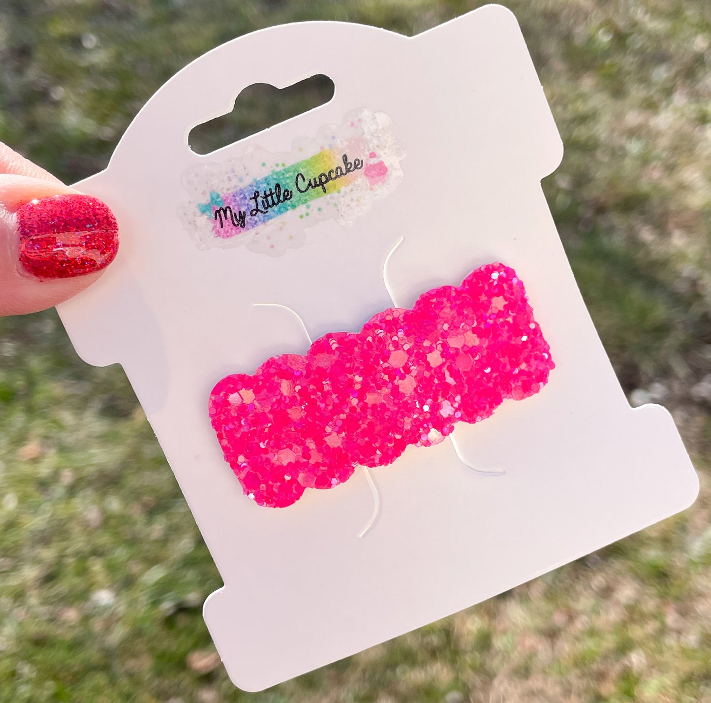 Lollipop Glitter Snap Clip