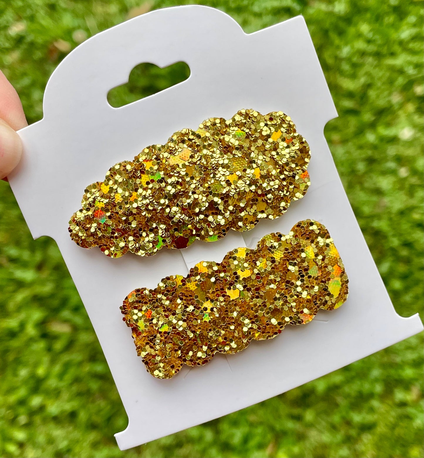 Gold Holo Glitter Snap Clip