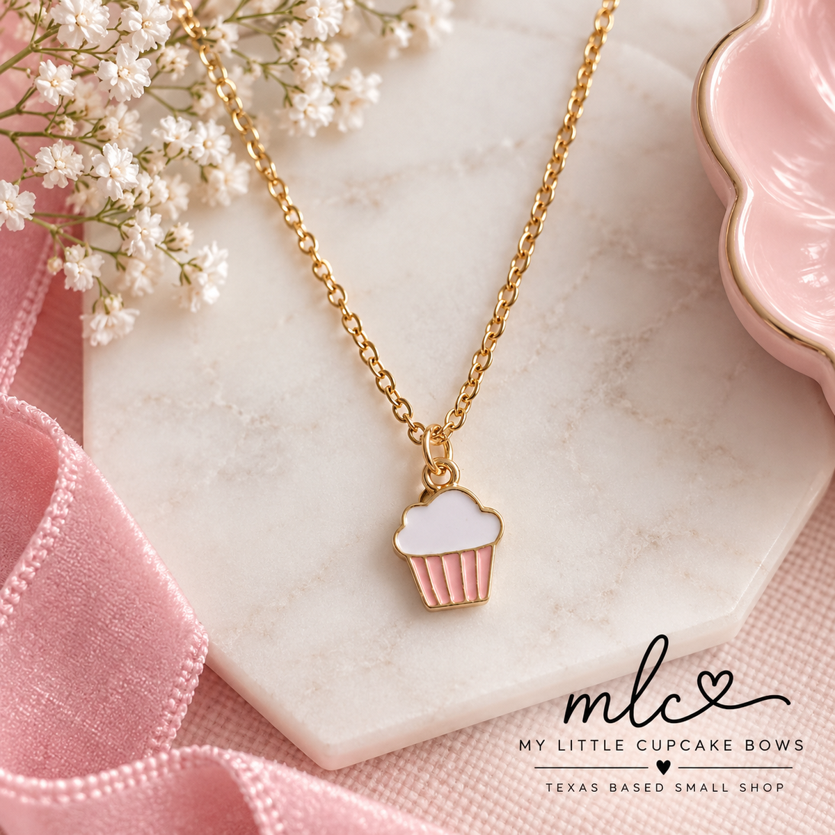 Dainty Cupcake Necklace
