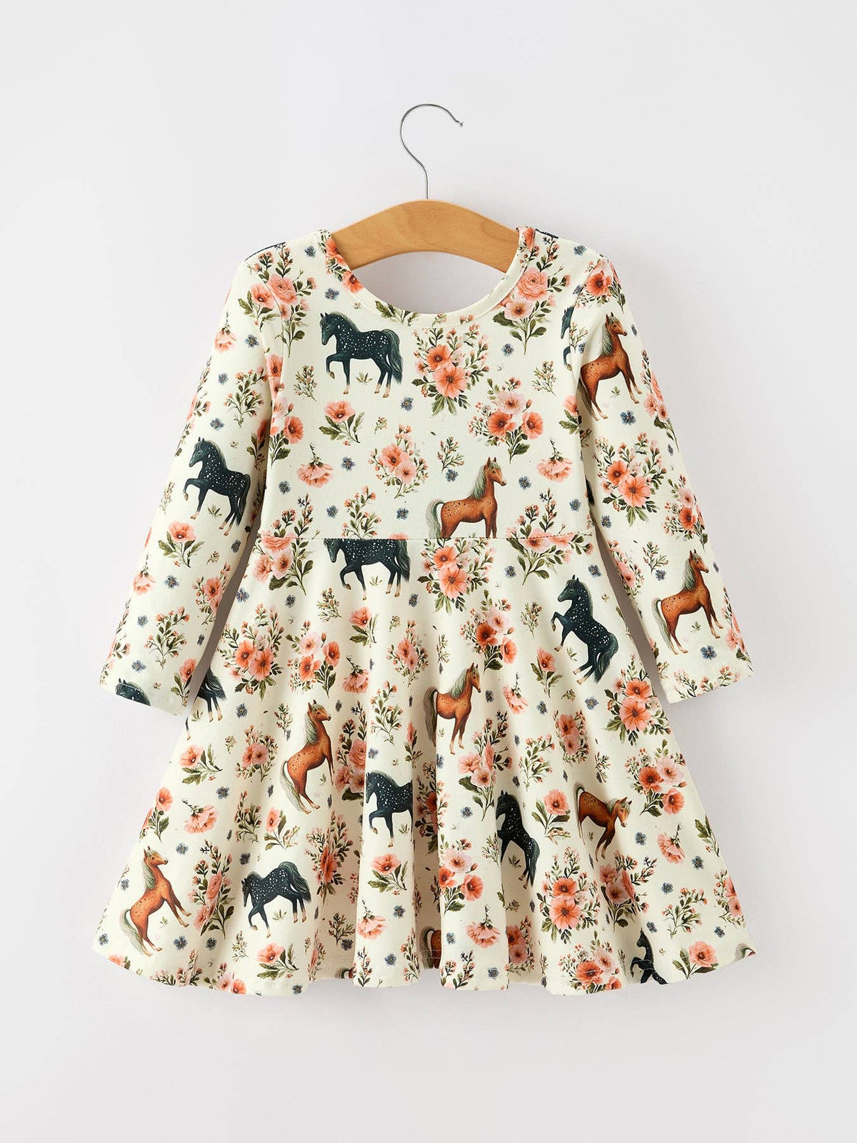 Floral Horse Sleeve Twirl Dress - Ships end of October!