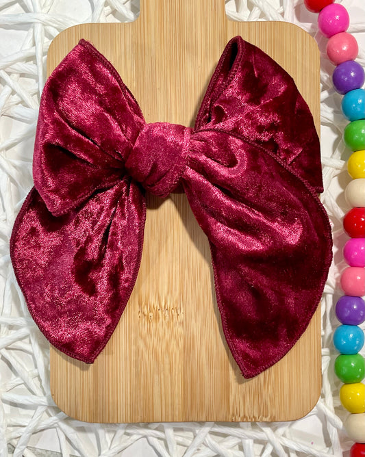 Burgundy Crushed Velvet 5.5in Serged
