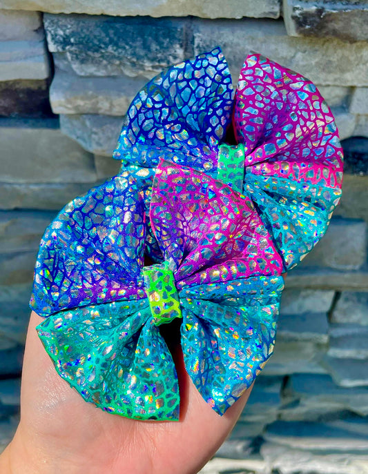 Rainbow Dragonscale Holo Fabric