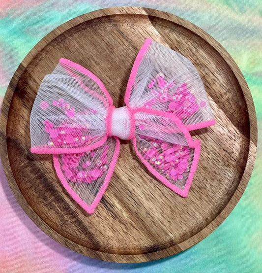 Hot Pink Glitter Shaker Bow