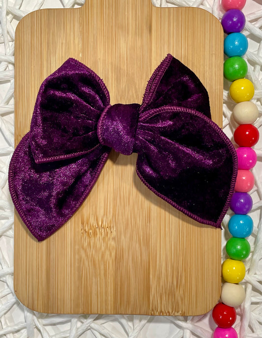 Purple Crushed Velvet 4.5in Serged