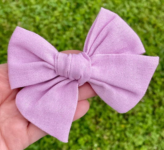 Lilac Linen 5in Hand Tied