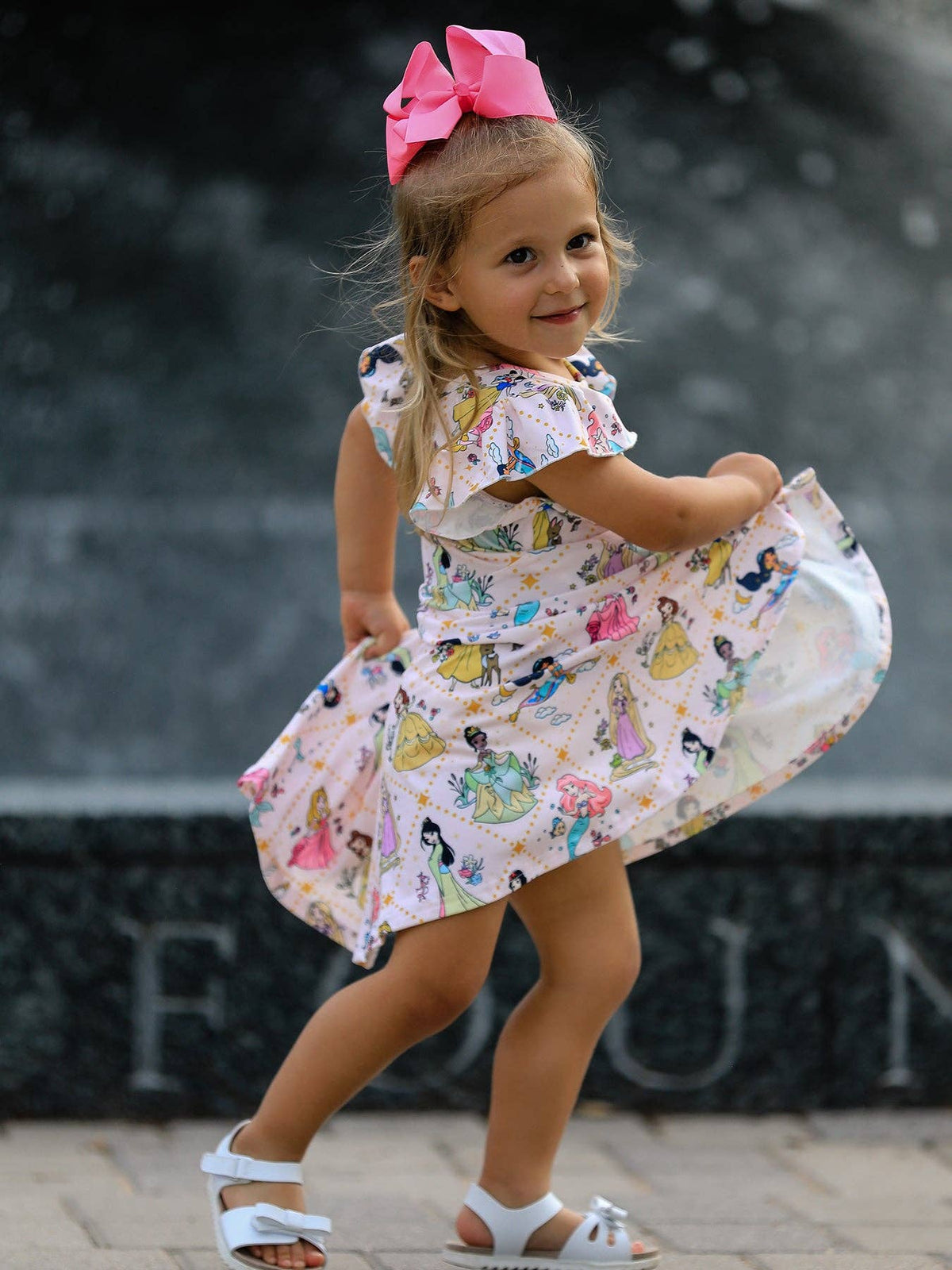 Dainty Princess Ruffle Sleeve Girls Dress