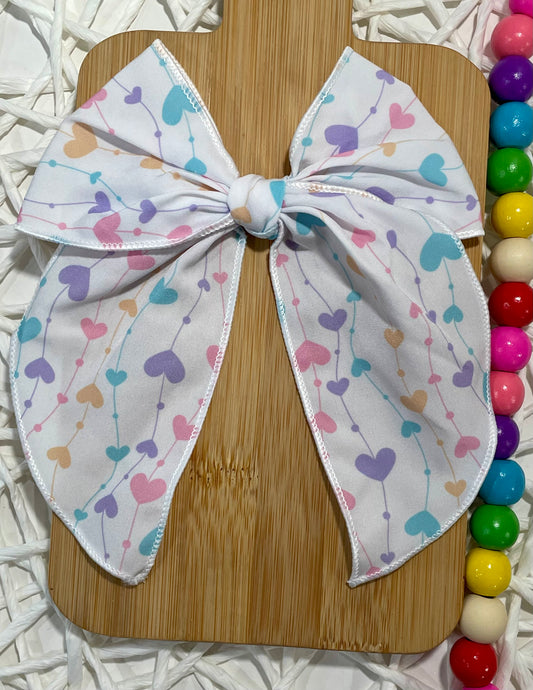 Pastel String Hearts 5.5in Serged