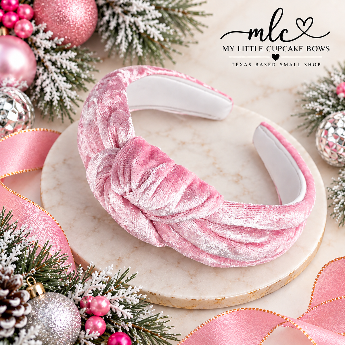 Pink Velvet Headband