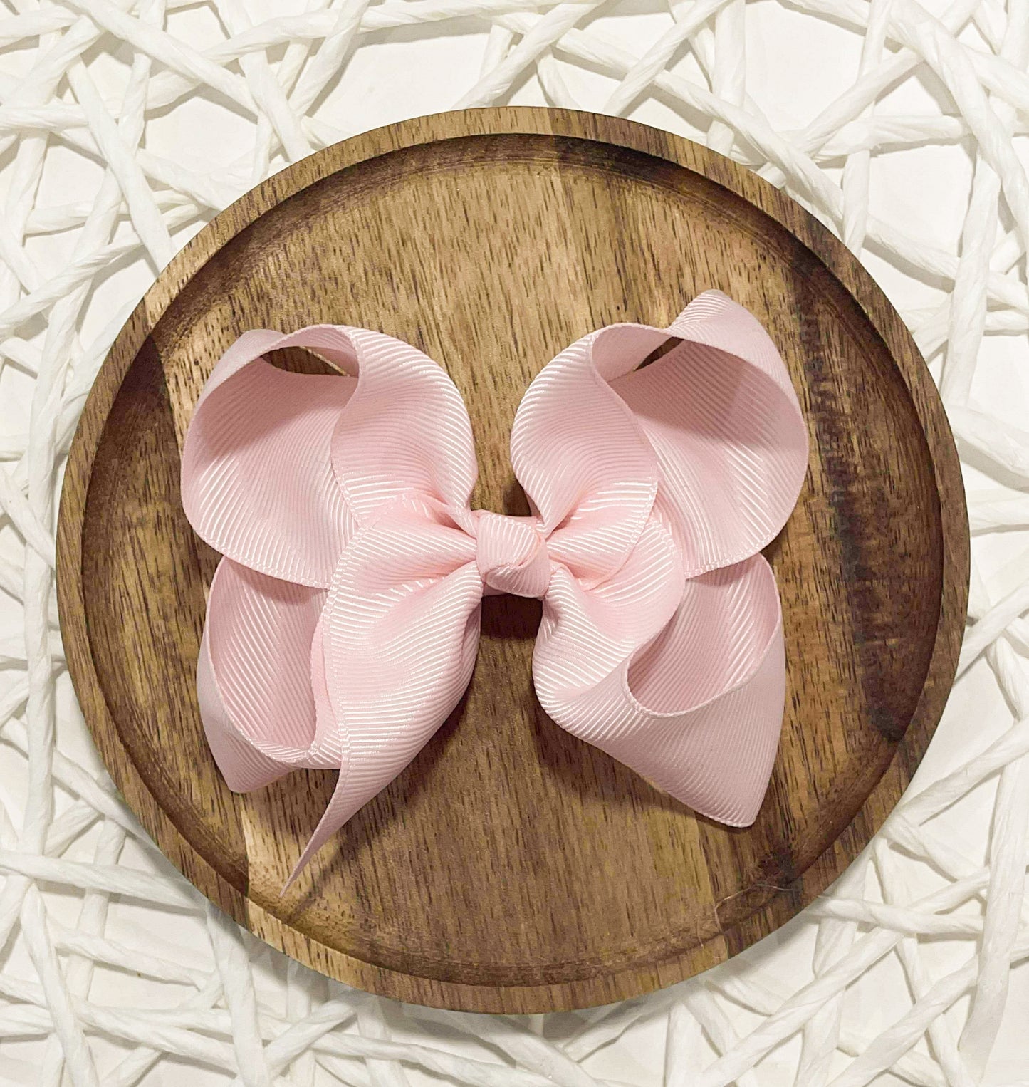 Solid Light Pink 5in Ribbon Bow