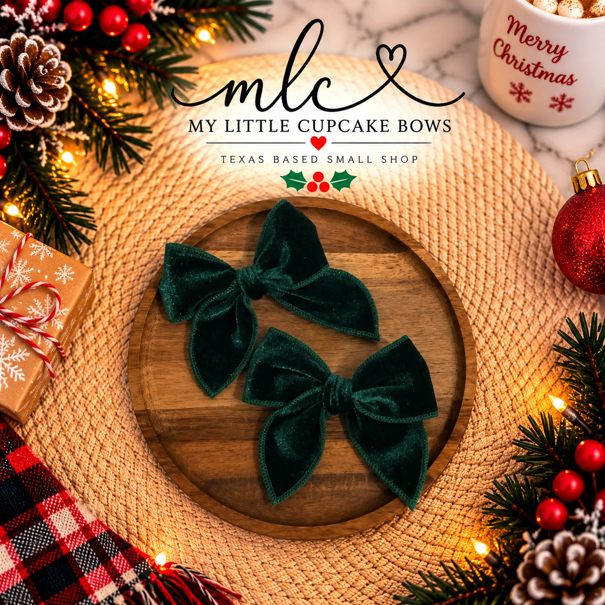 Holiday Velvet Mini Hand Tied Sailor Bows