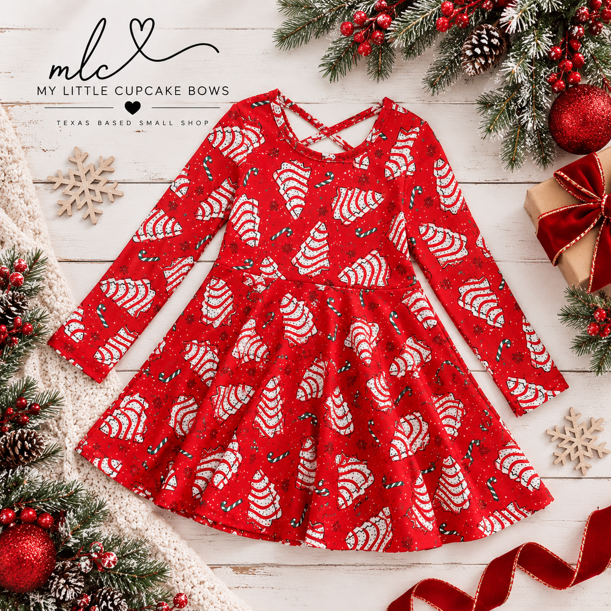 Christmas Tree Cake Twirl Dress