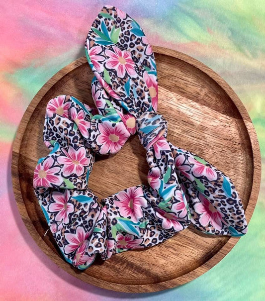 Leopard & Floral Swim Scrunchie