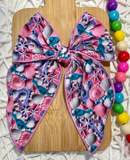 Purple & Pink Seashells 5.5in Serged