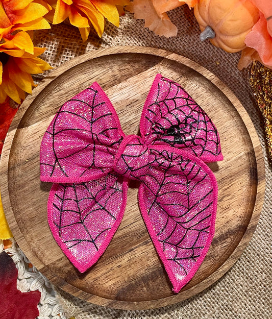 Hot Pink Spiderweb Holo 4in Serged