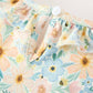 Blue Floral Bow & Lace Dress