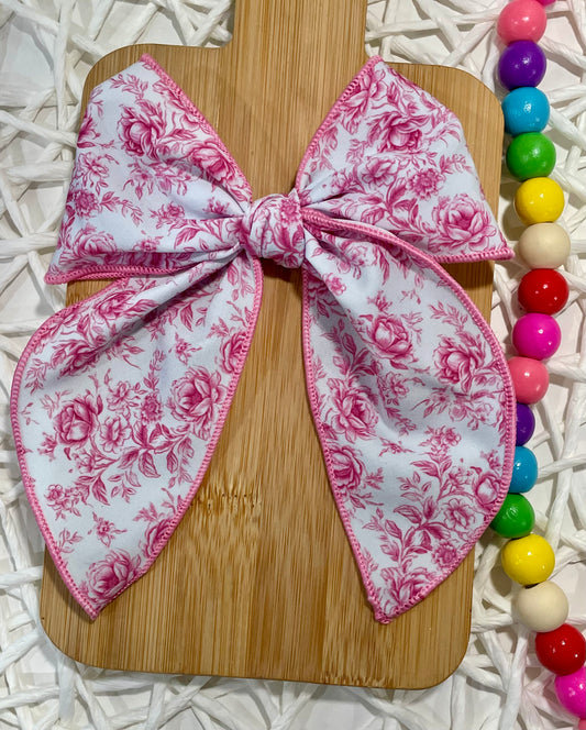 Pink Vintage Floral 5.5in Serged