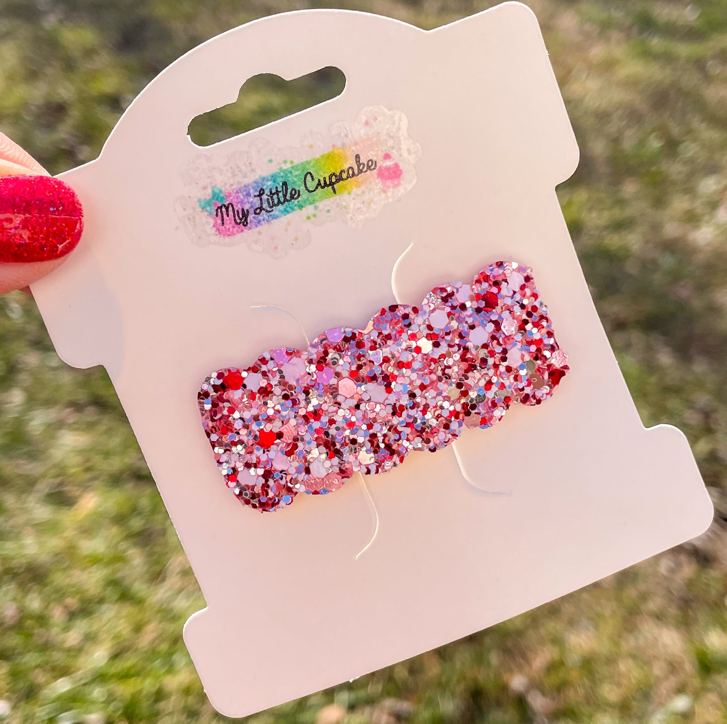 Cordial Cherry Glitter Snap Clip