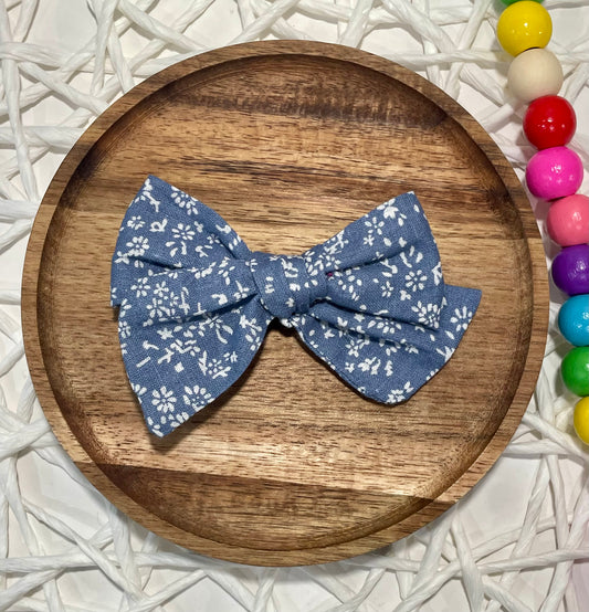 Denim Micro Floral Hand Tied