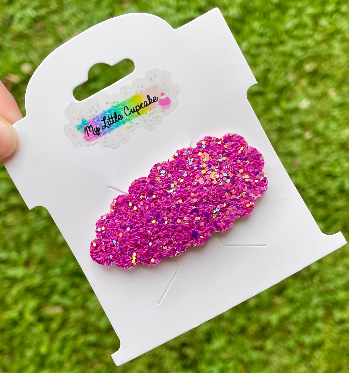 Berry Luxe Glitter Snap Clip