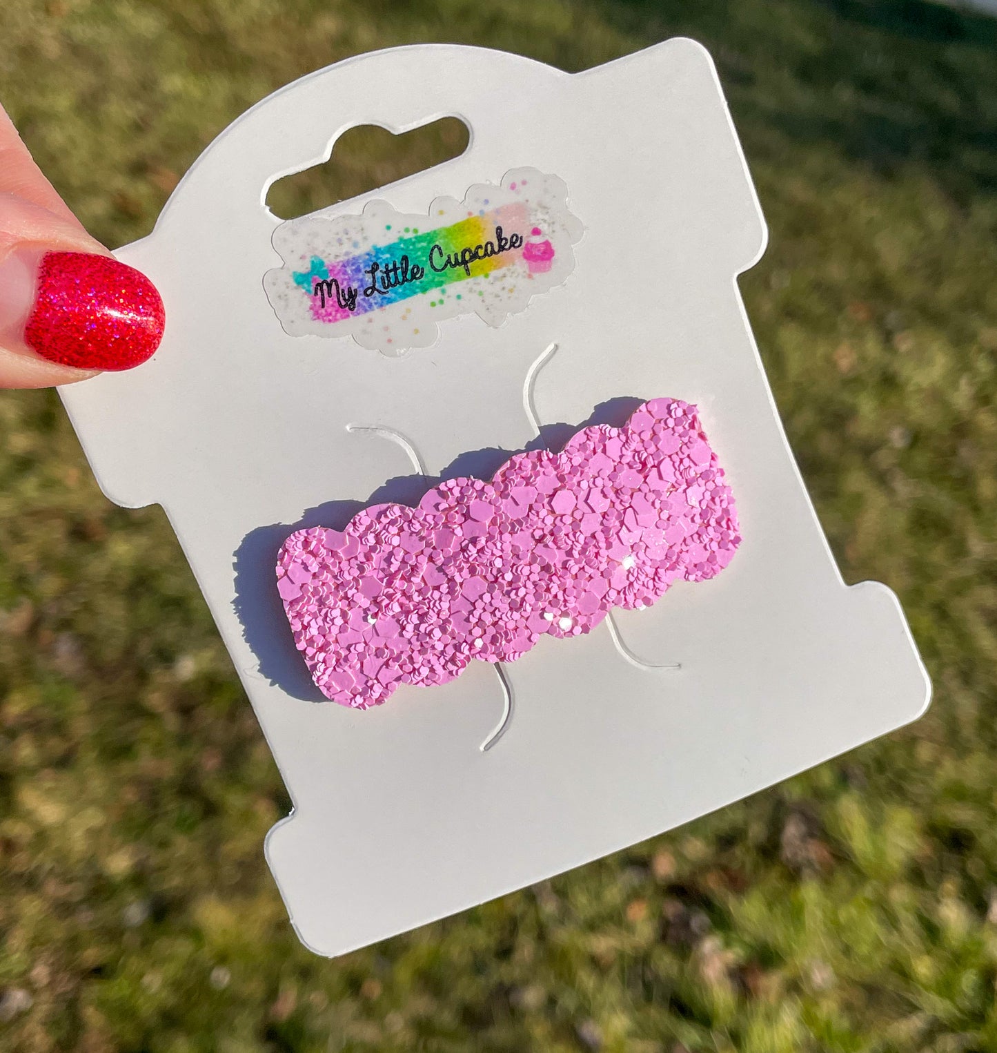 Bubblegum Pink Glitter Snap Clip