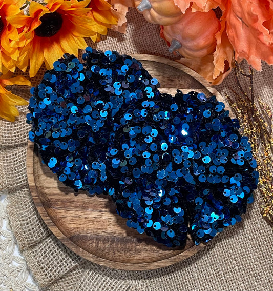 Capri Blue Sequin Velvet Fabric