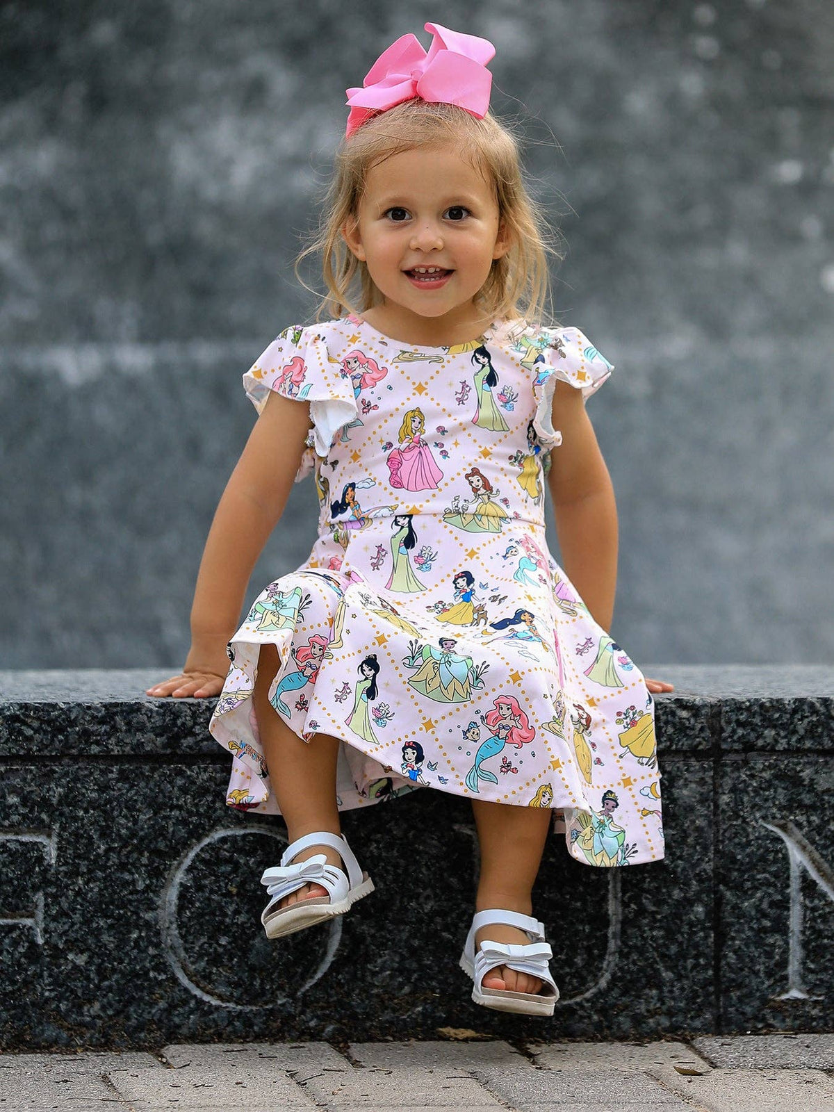 Dainty Princess Ruffle Sleeve Girls Dress