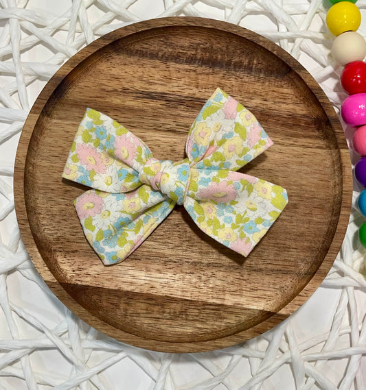 Muted Pink & Yellow Floral Hand Tied