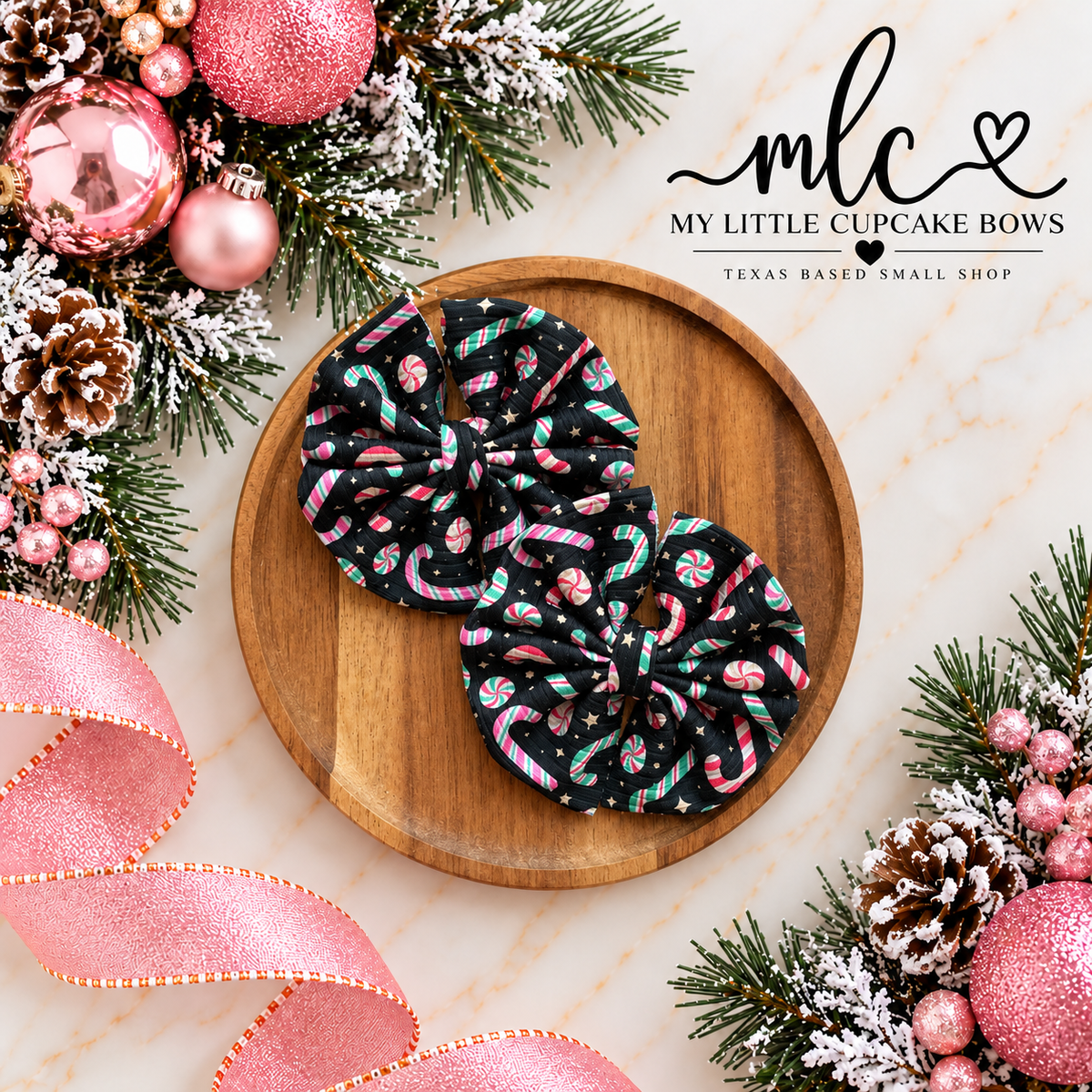 Pinkmas Ribbed Messy Bow Sets