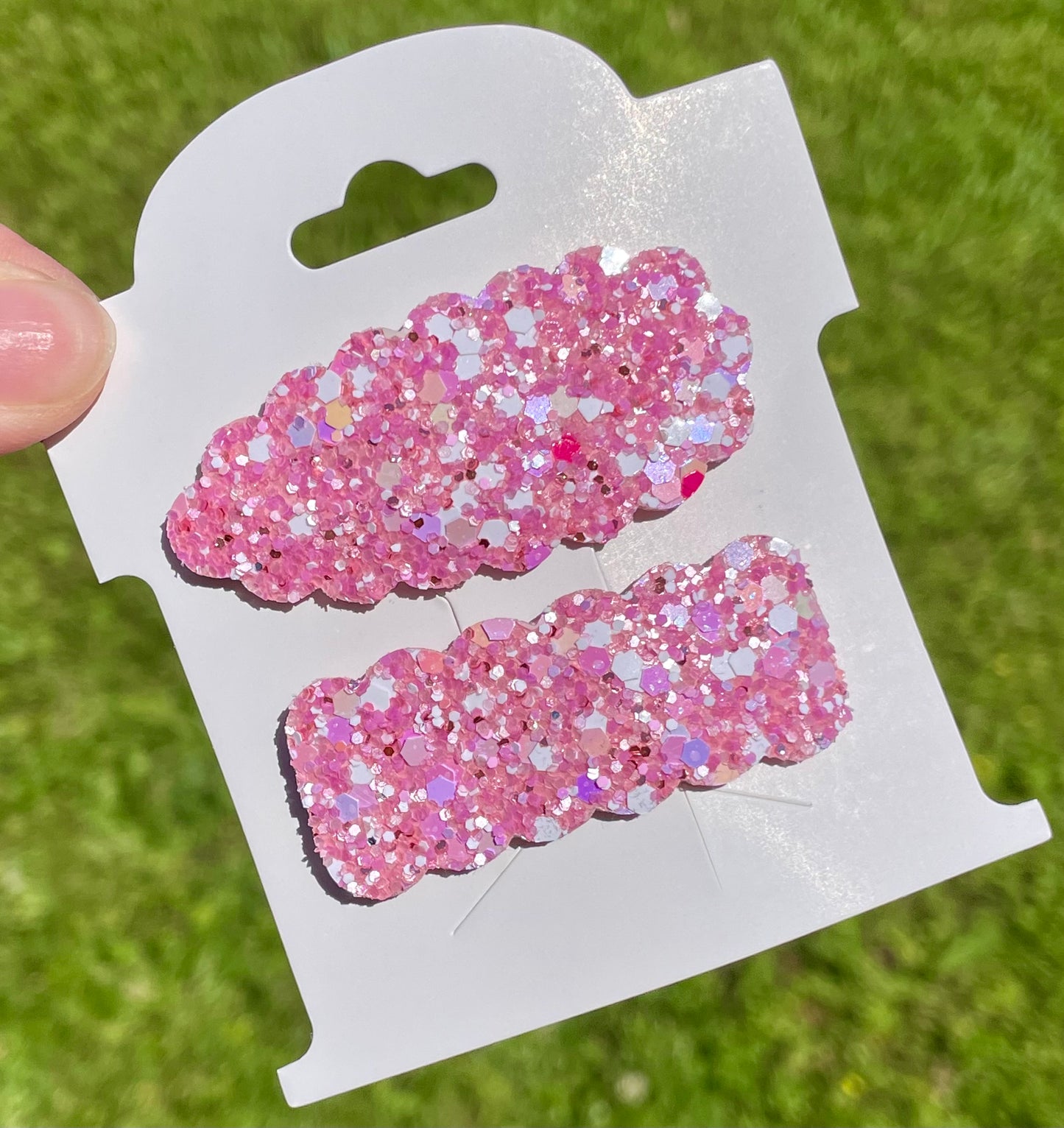 Princess Pink Glitter Snap Clips