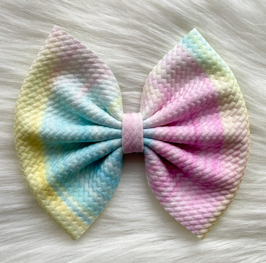 Pastel Watercolors Fabric Bow